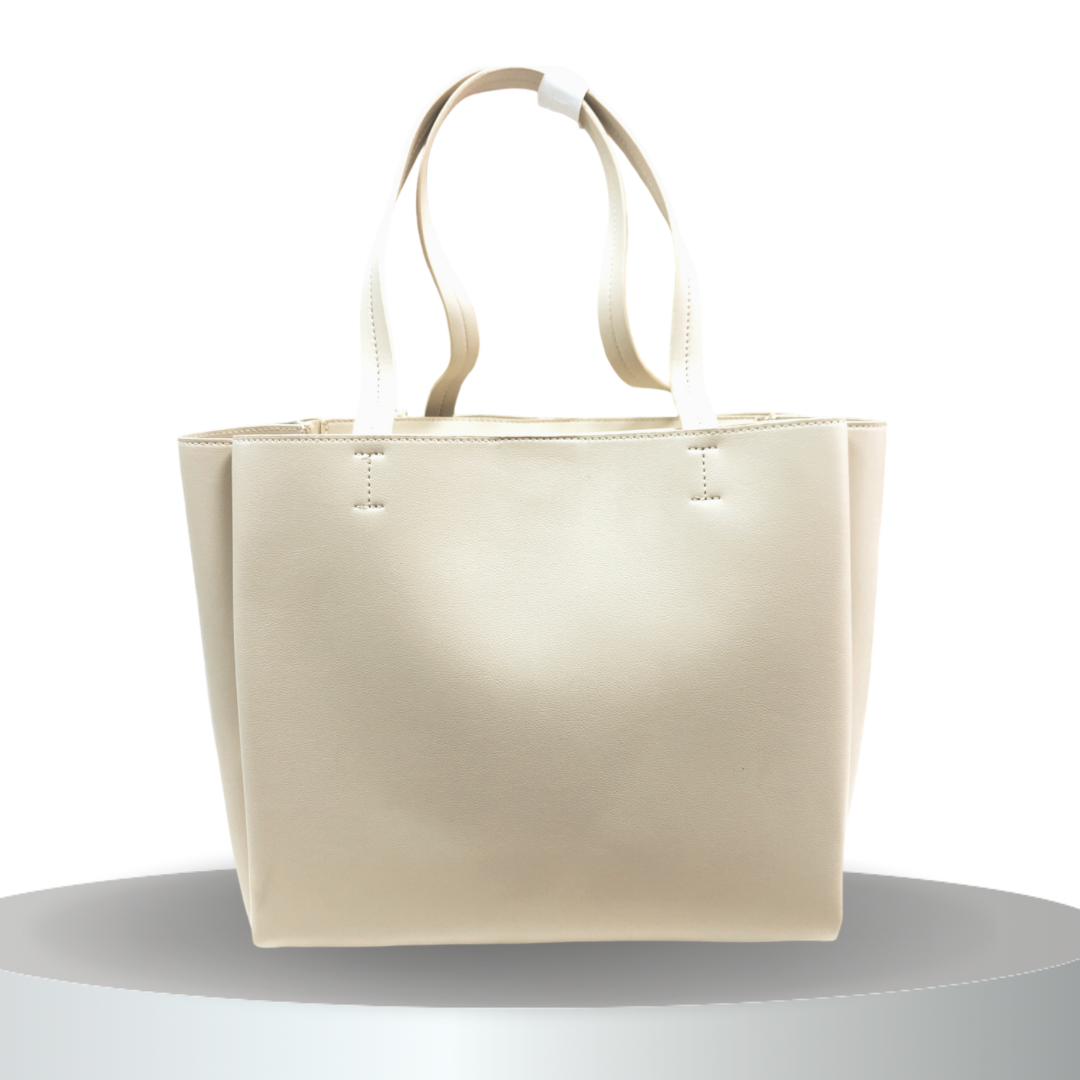 Large leather bag with snap and zip