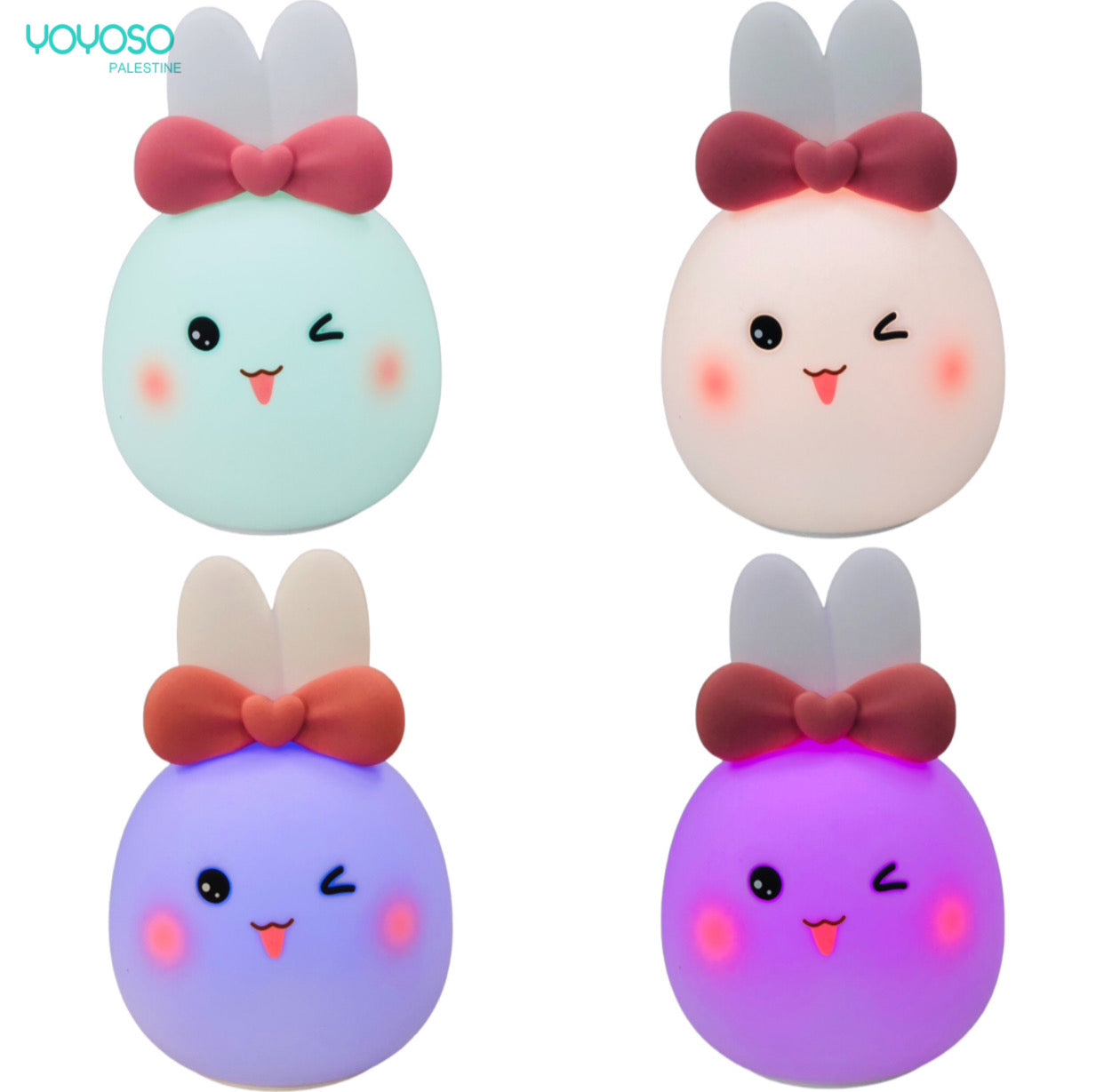 USB Table Lamp Silicone Rabbit Head Charger