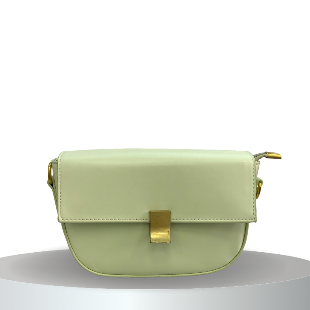 Formal leather ladies bag with buckle