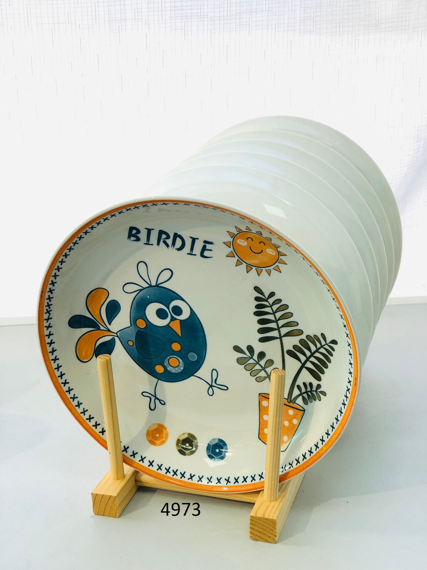 Ceramic plates 8.3 inches with animal drawings