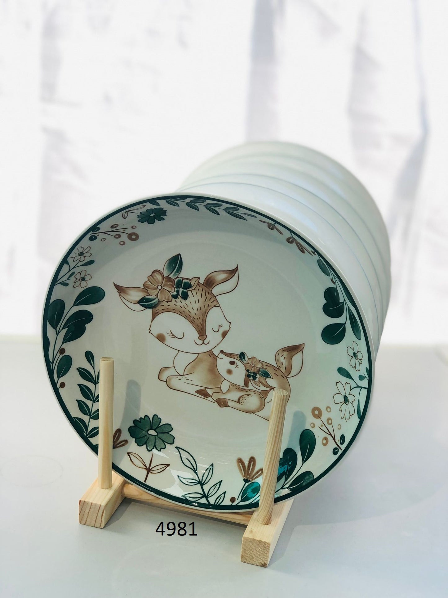 Ceramic plates 8.3 inches with animal drawings