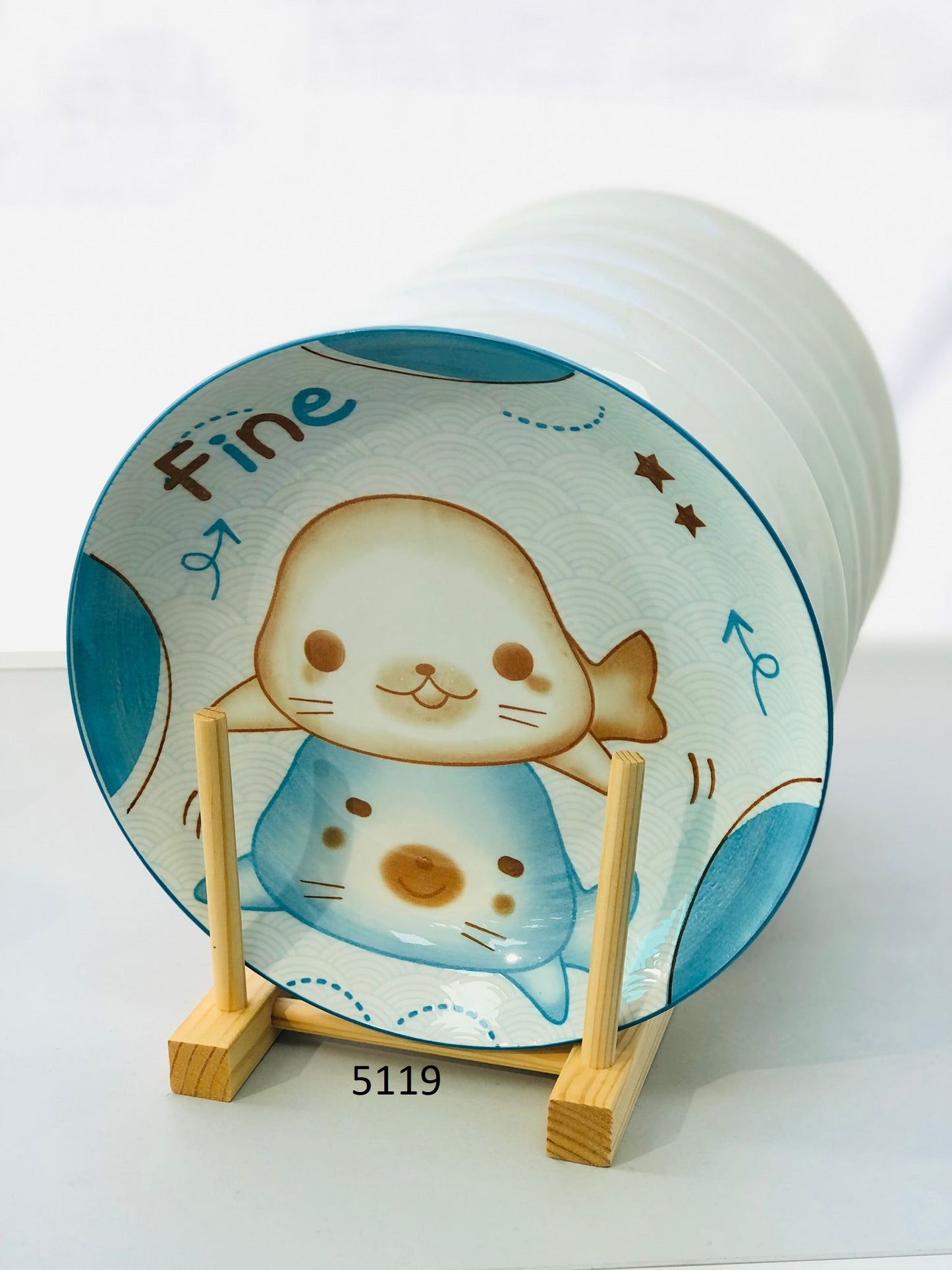 Ceramic plates 8.3 inches with animal drawings