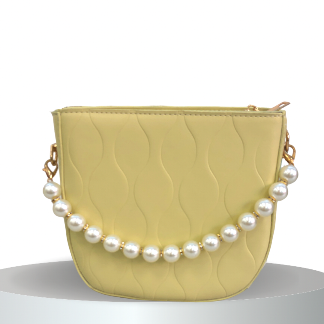 Women's bag with pearl leather strap