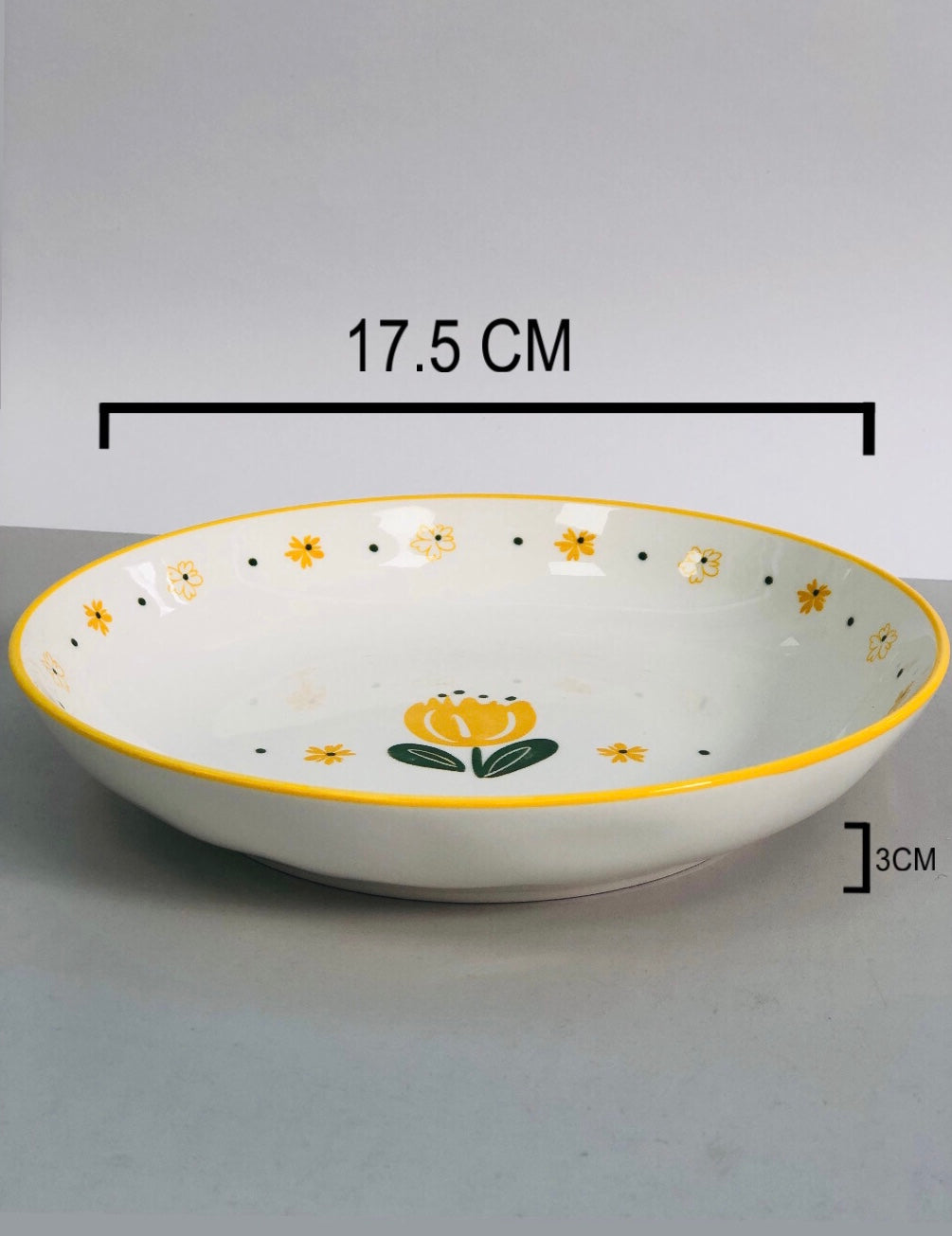 Yellow flower ceramic dish