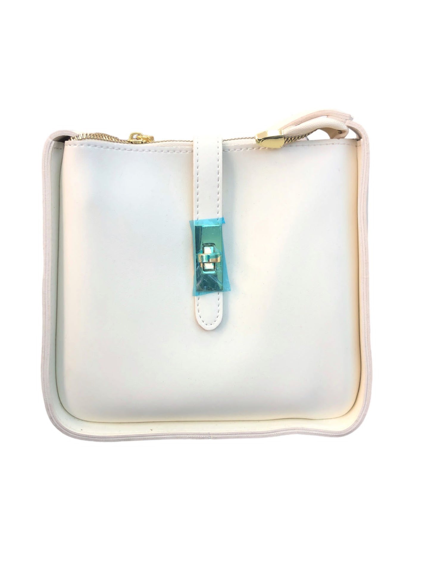 White leather square ladies bag