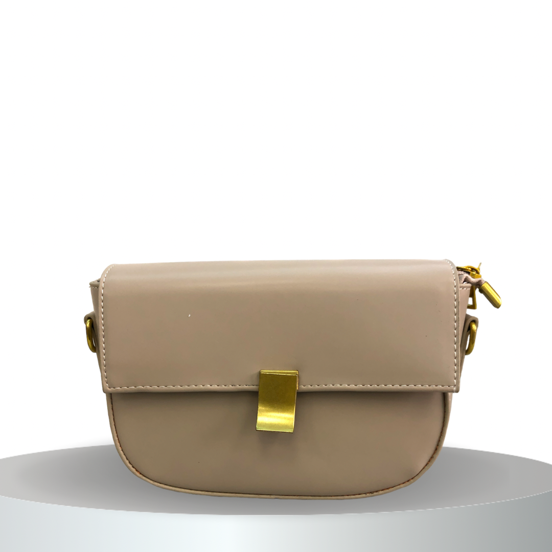 Formal leather ladies bag with buckle
