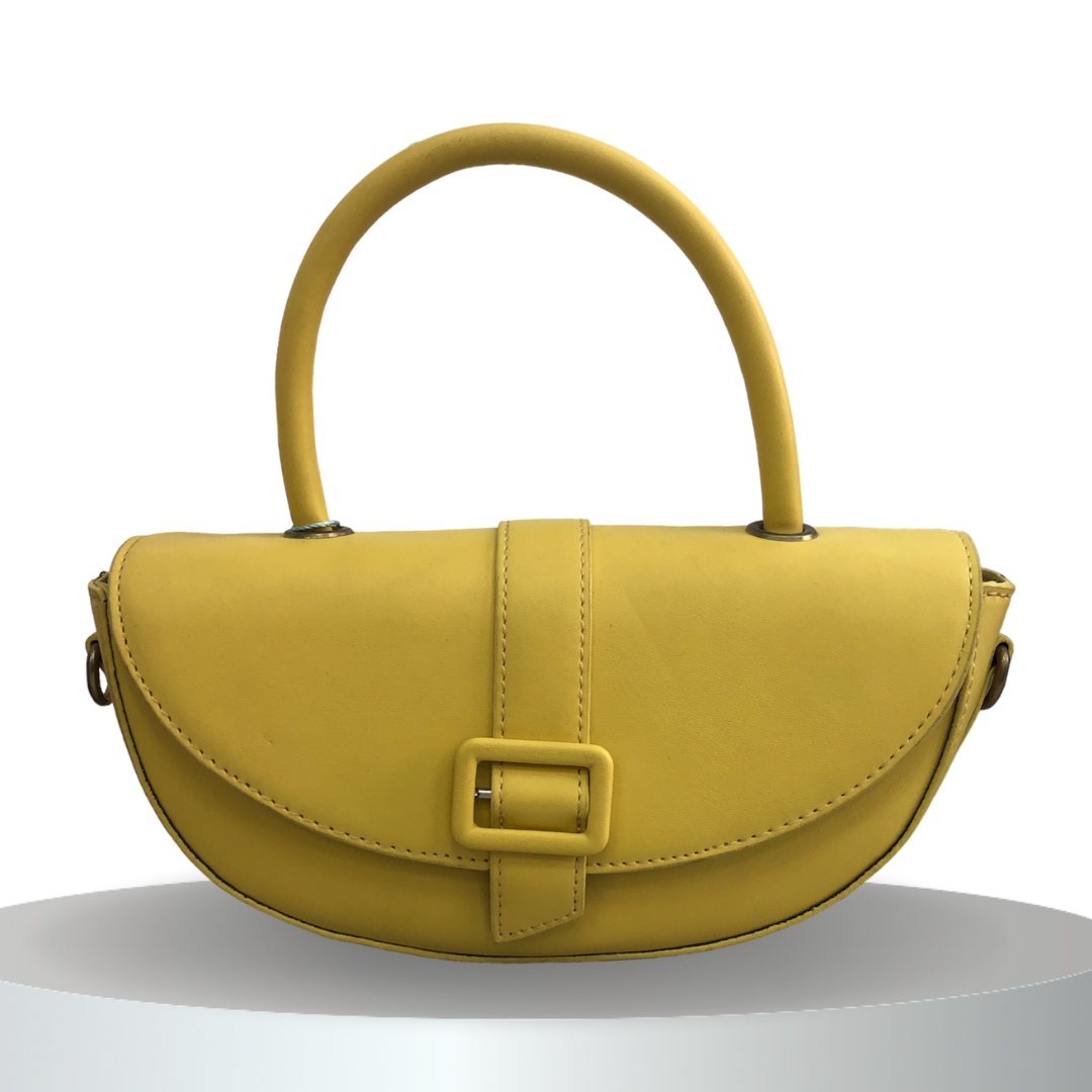 Formal semi-circle leather ladies bag