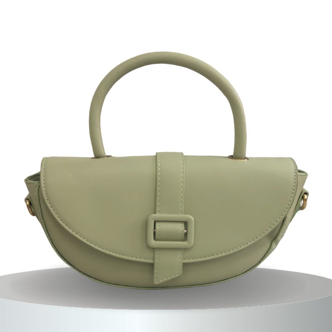 Formal semi-circle leather ladies bag