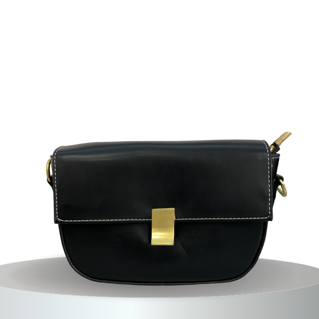 Formal leather ladies bag with buckle