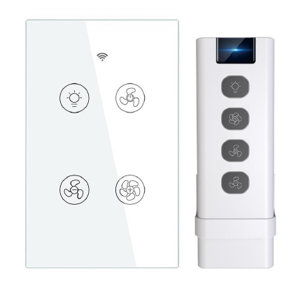 Wi-Fi smart fan control switch with light switch