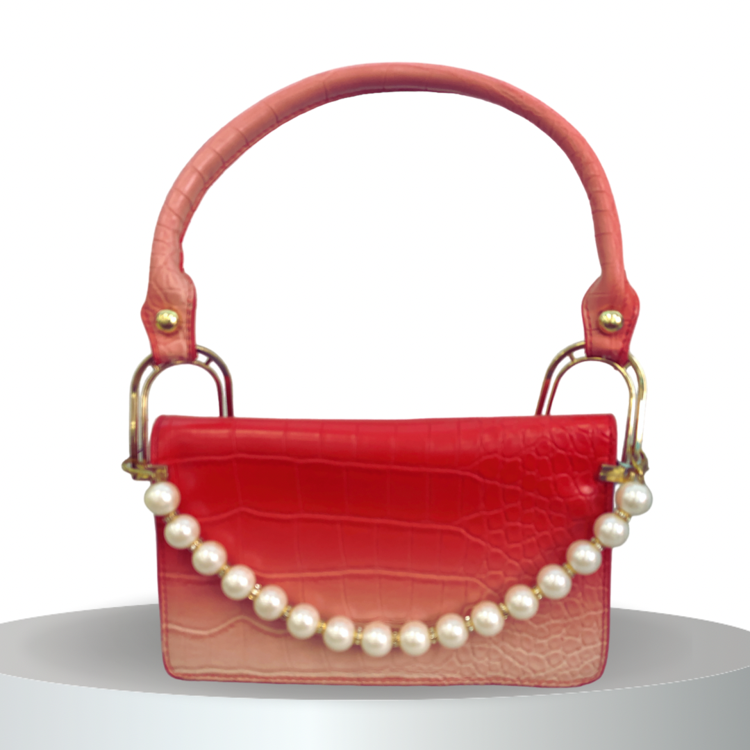 Small wavy leather ladies bag
