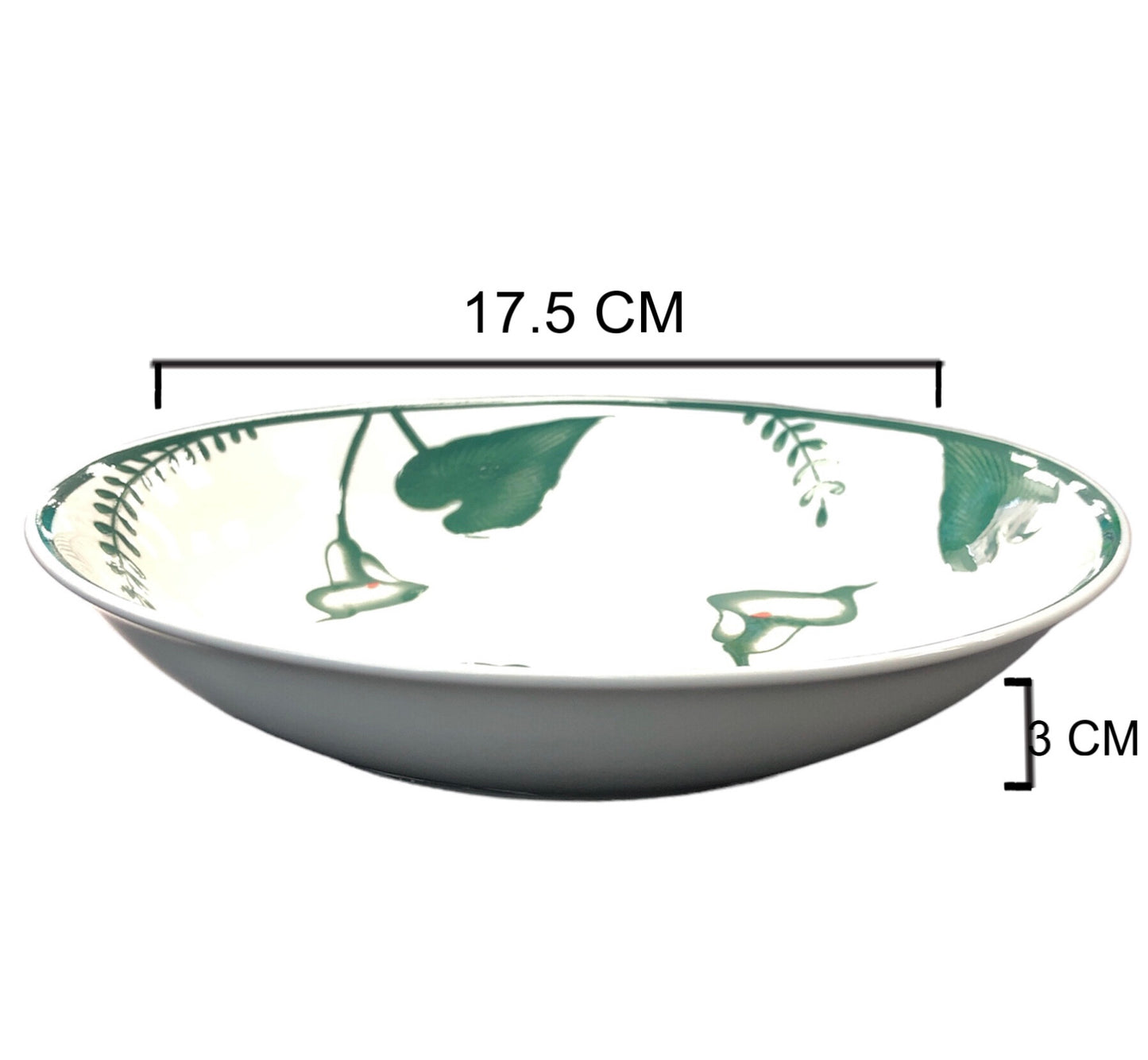 Green rose ceramic dish