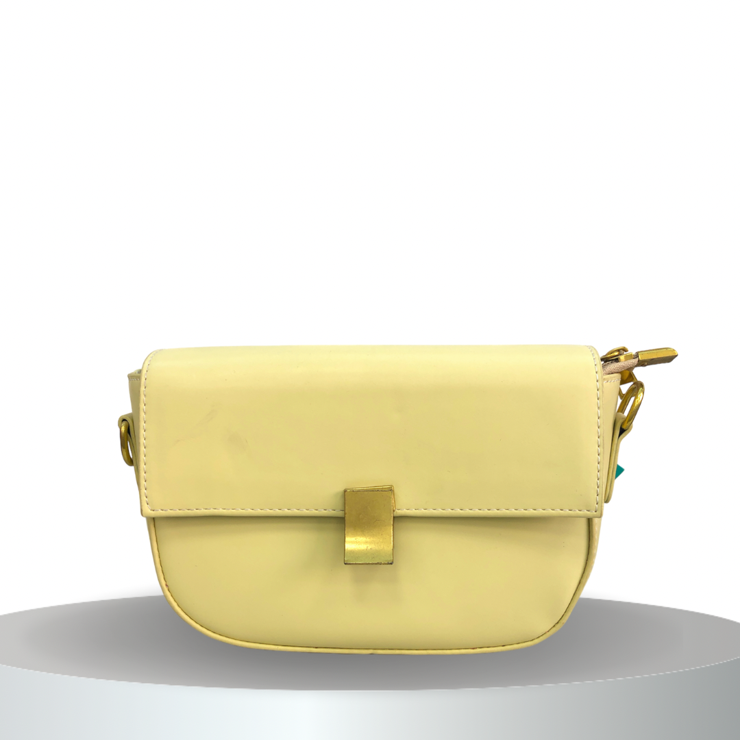 Formal leather ladies bag with buckle