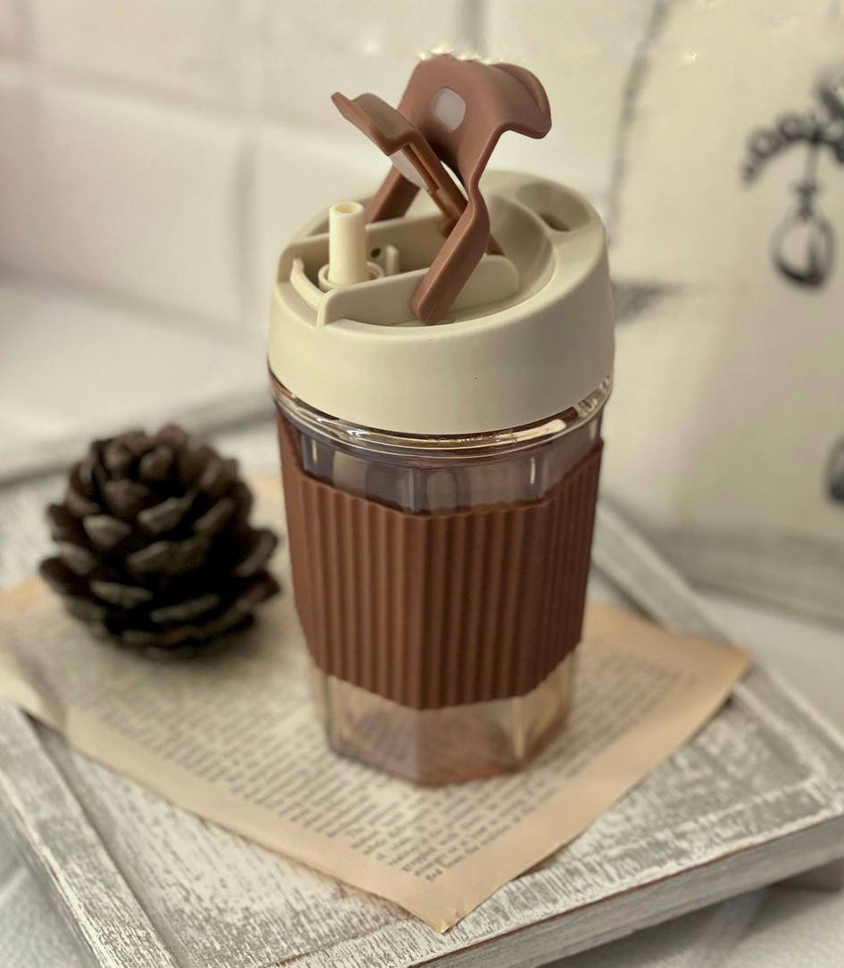 Heavy glass cup with lid