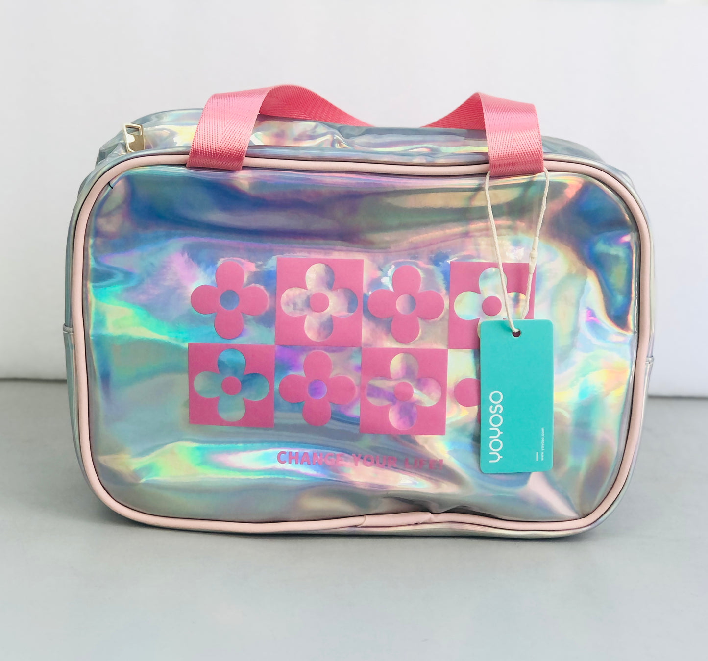 Travel bag for organizing makeup, pink, large size