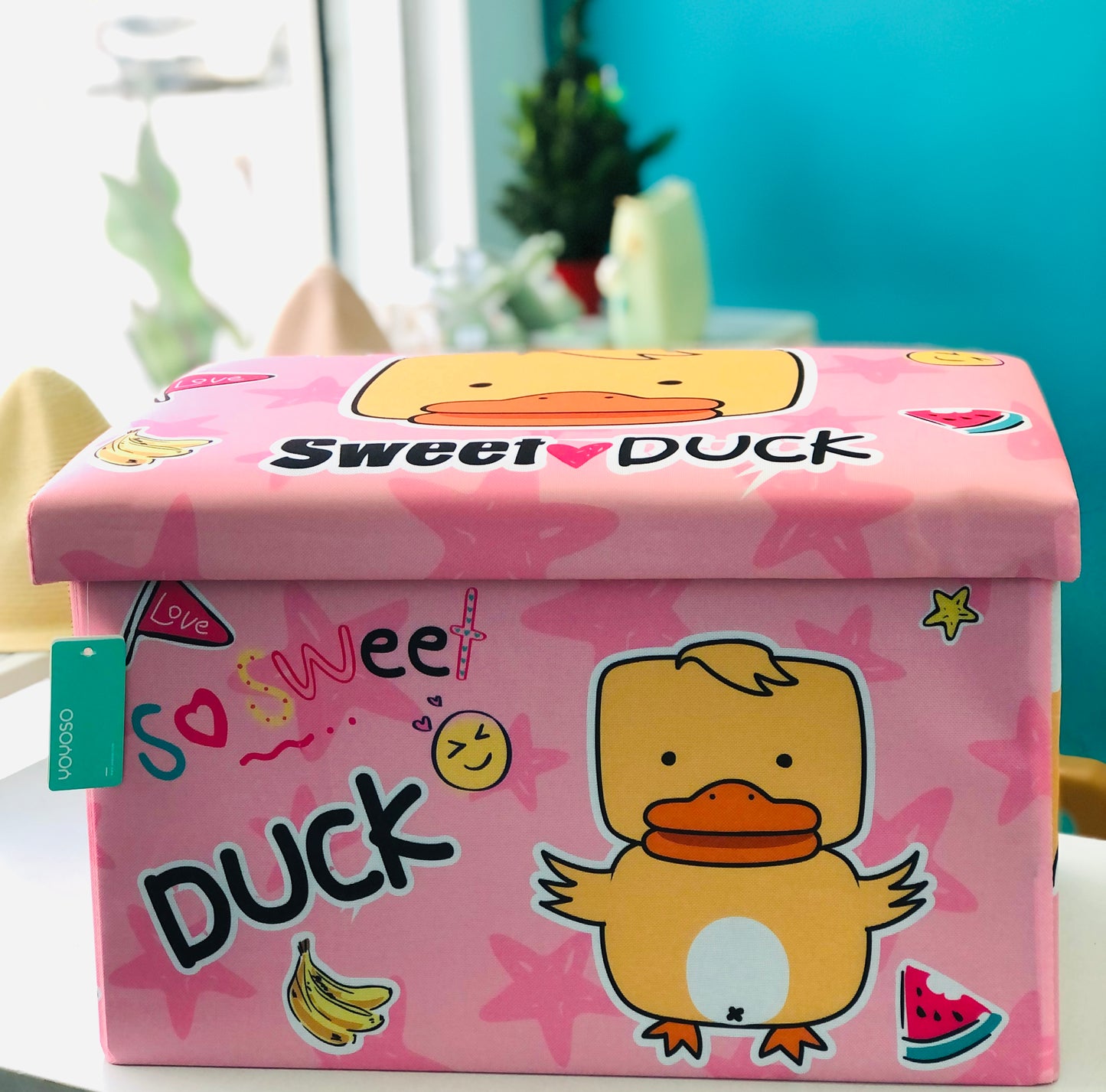 Large size multi-use duck fabric organizer with wood lid