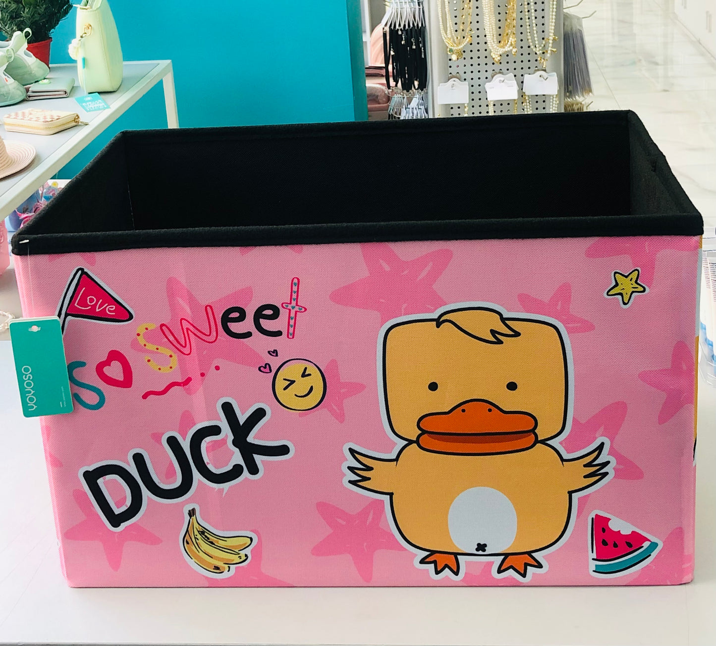 Large size multi-use duck fabric organizer with wood lid