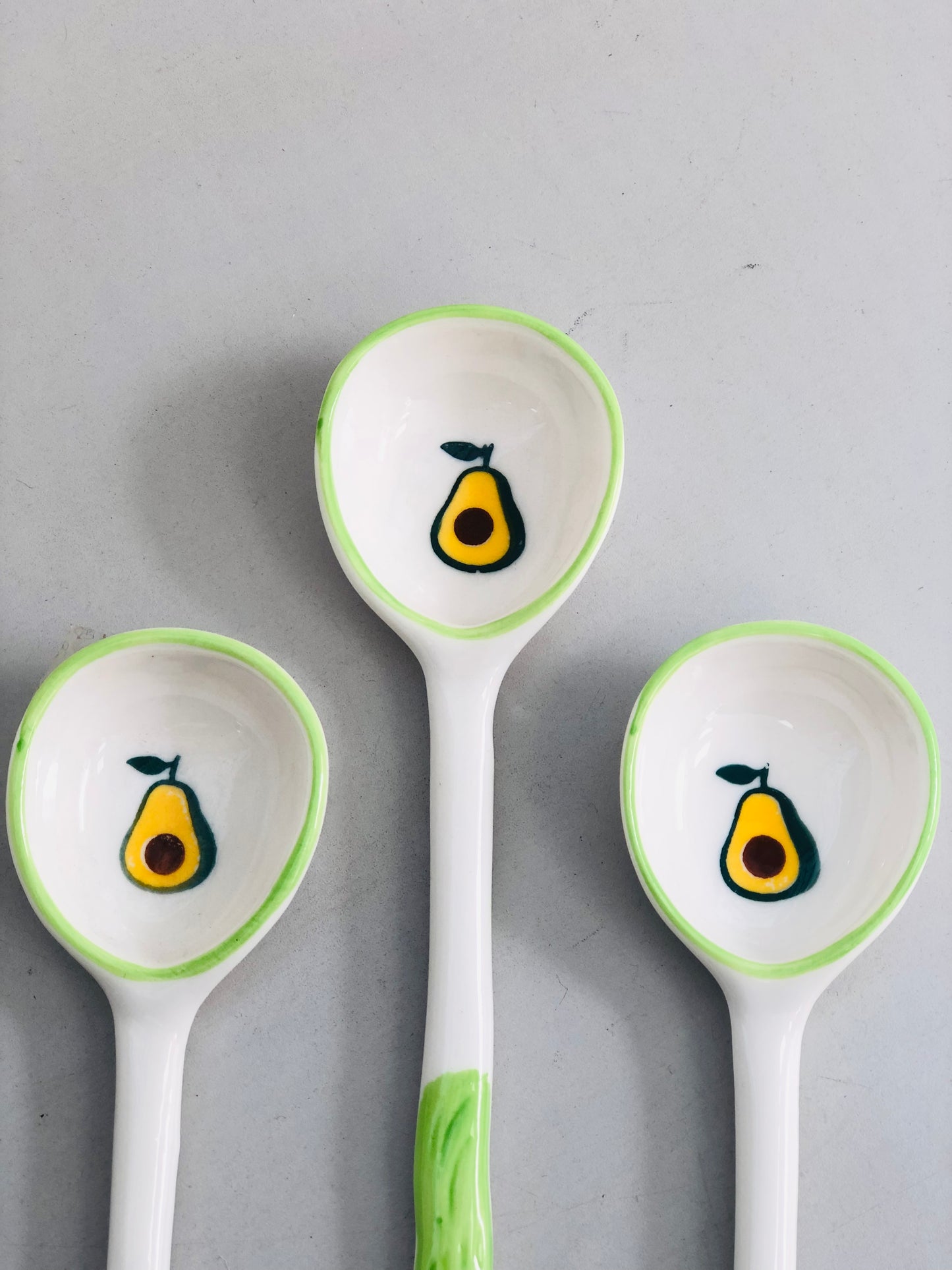 Avocado ceramic spoon