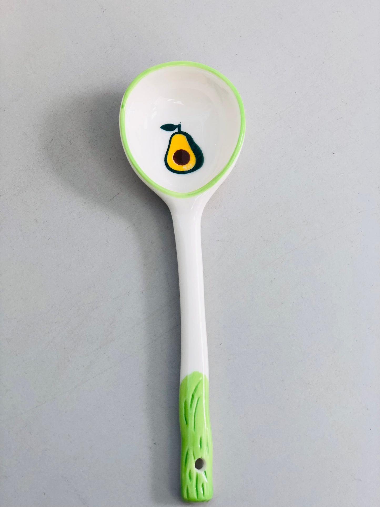 Avocado ceramic spoon