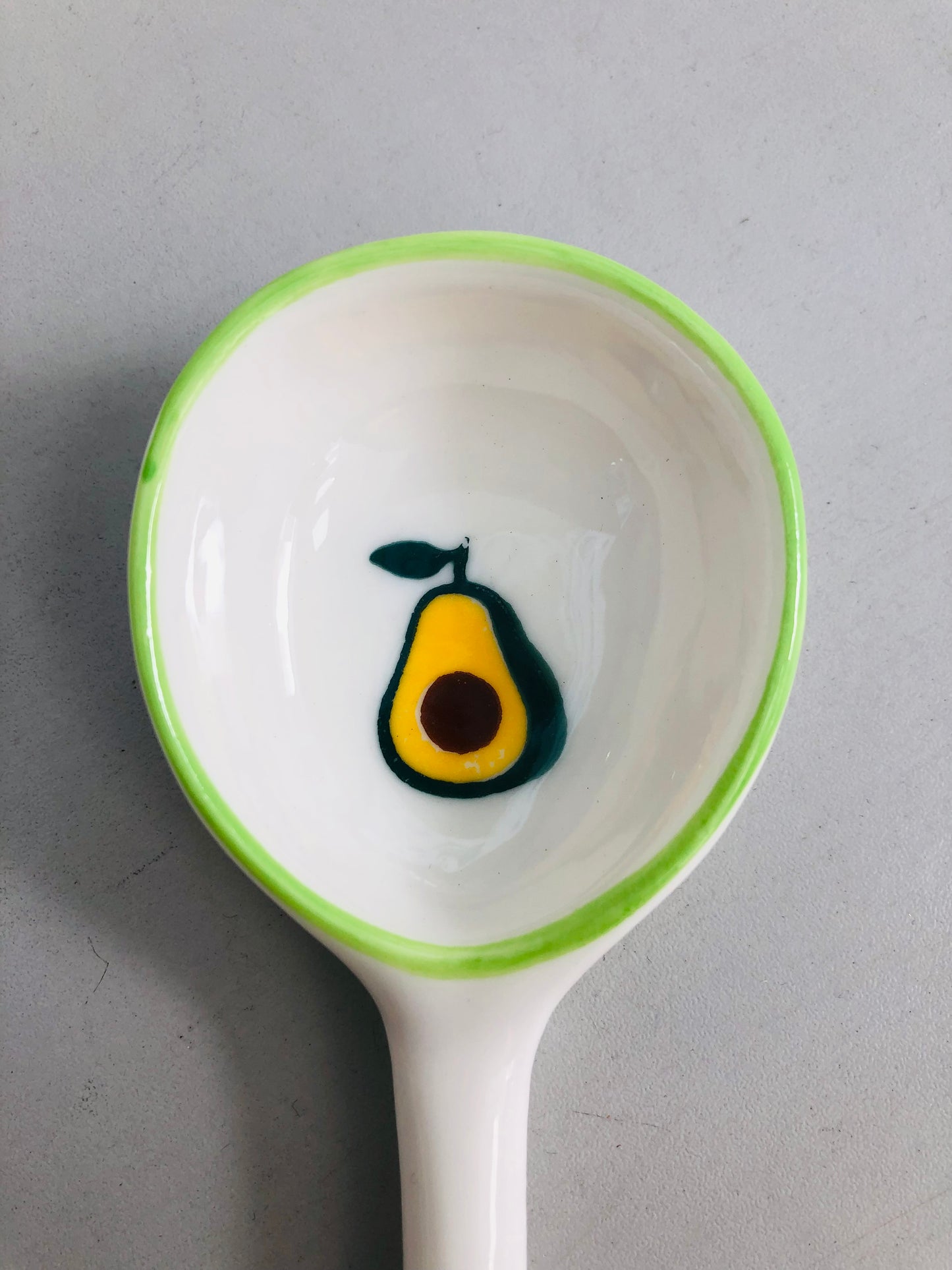 Avocado ceramic spoon