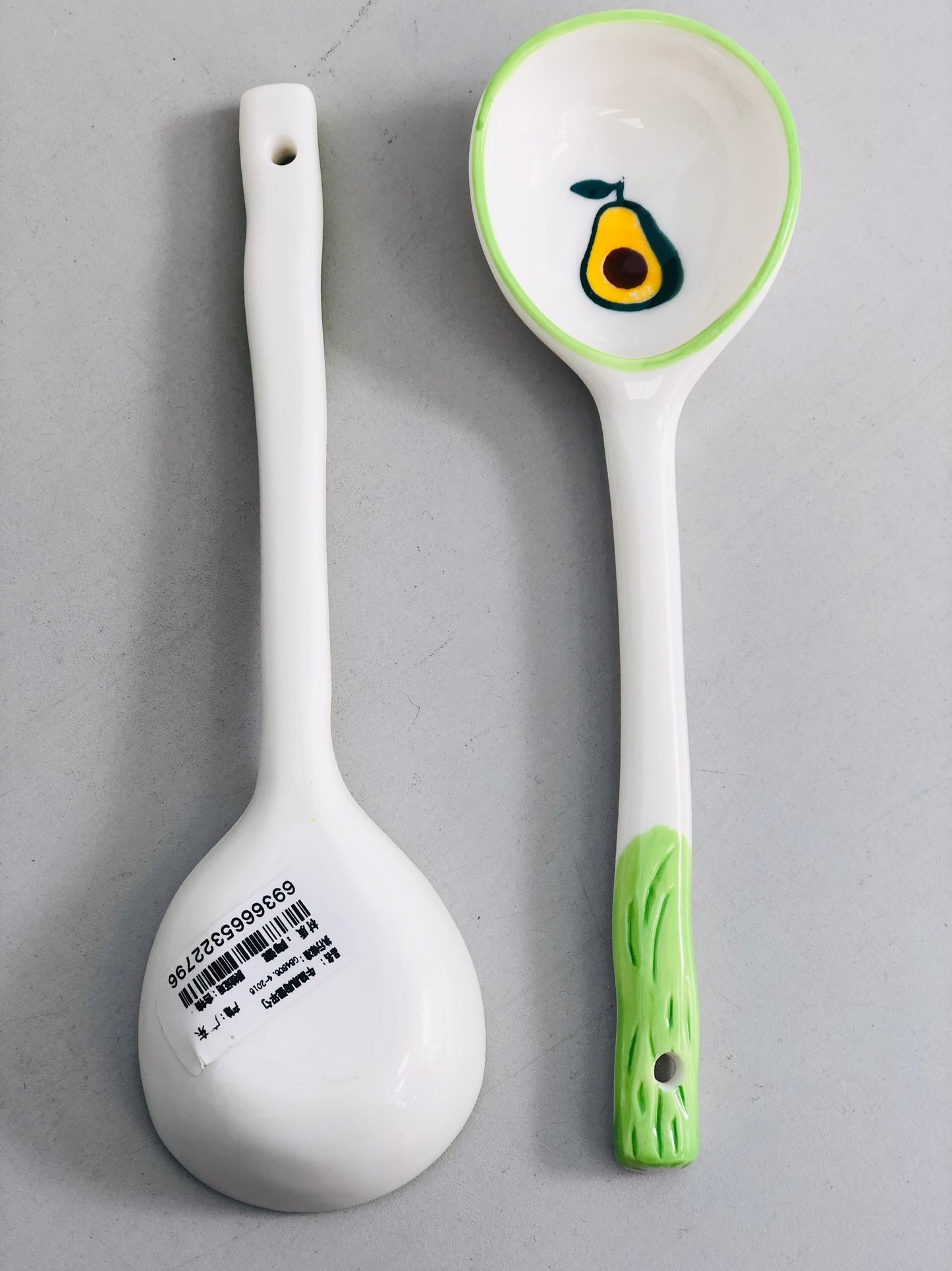 Avocado ceramic spoon
