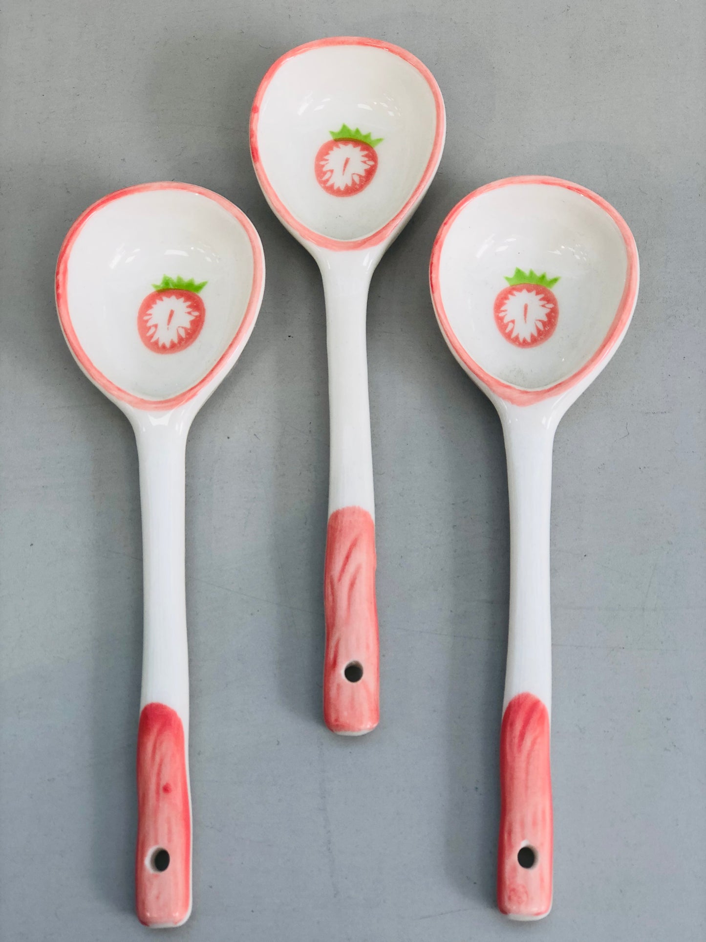 Strawberry ceramic spoon