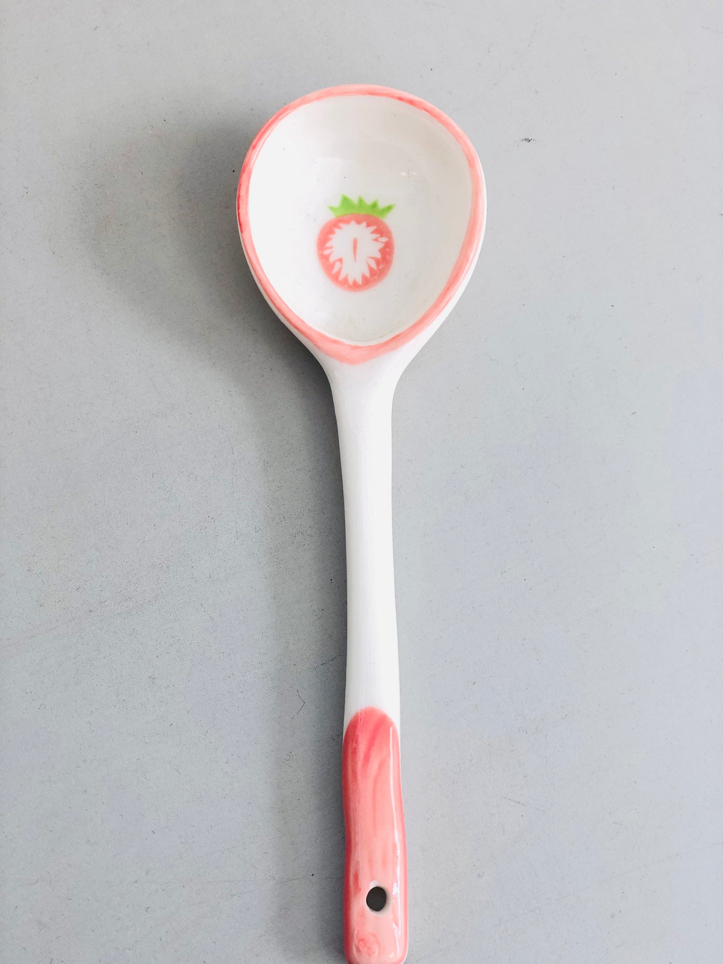 Strawberry ceramic spoon
