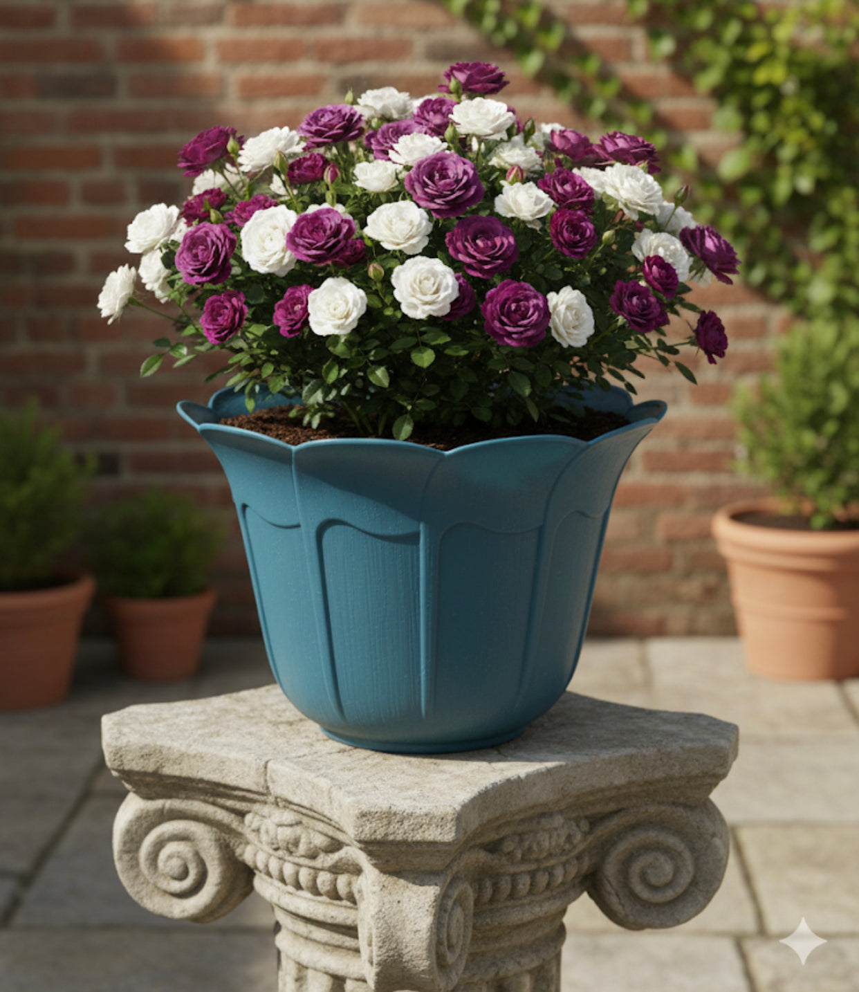 Agricultural pots in the shape of roses