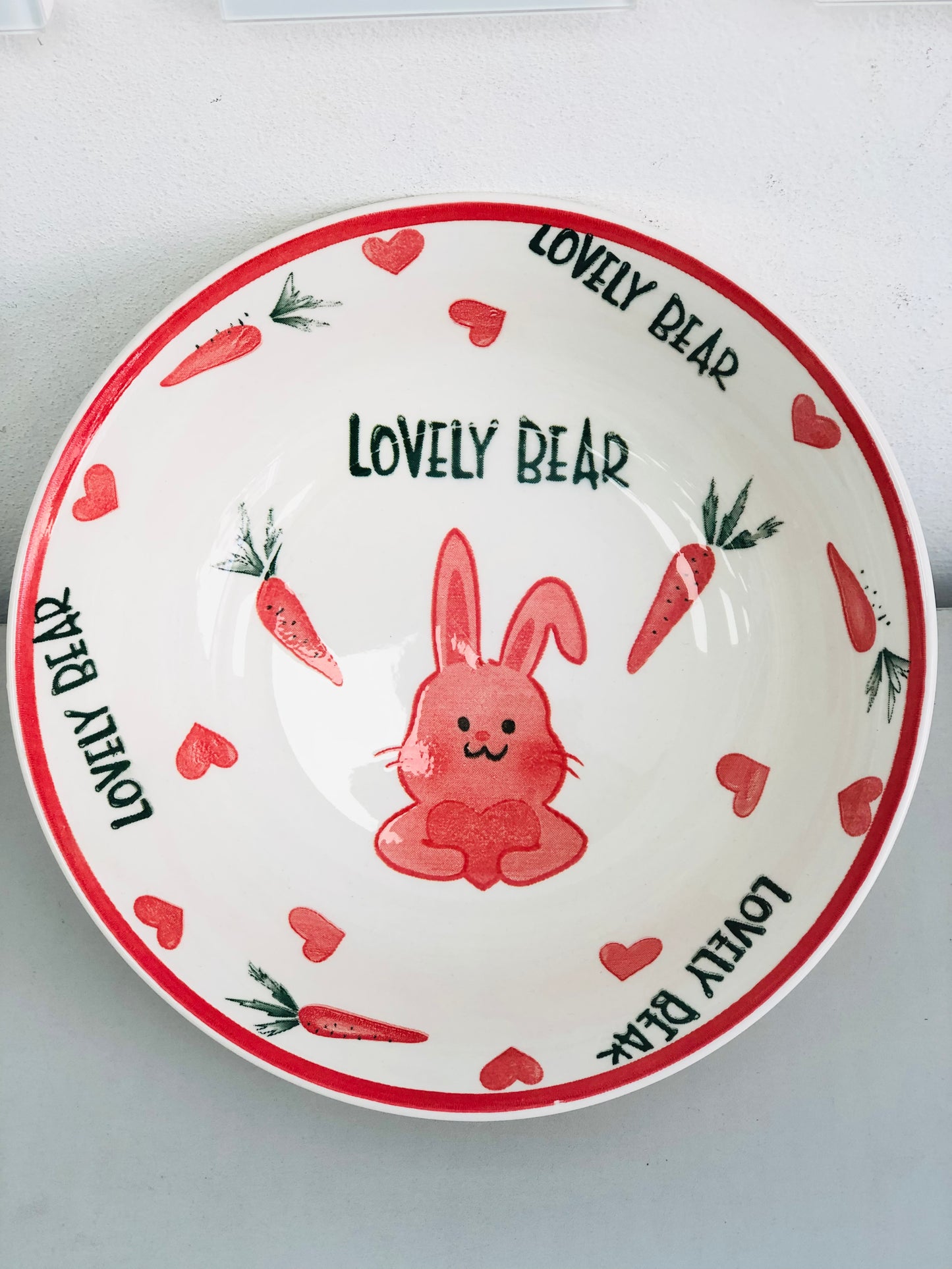 Ceramic dish with rabbit