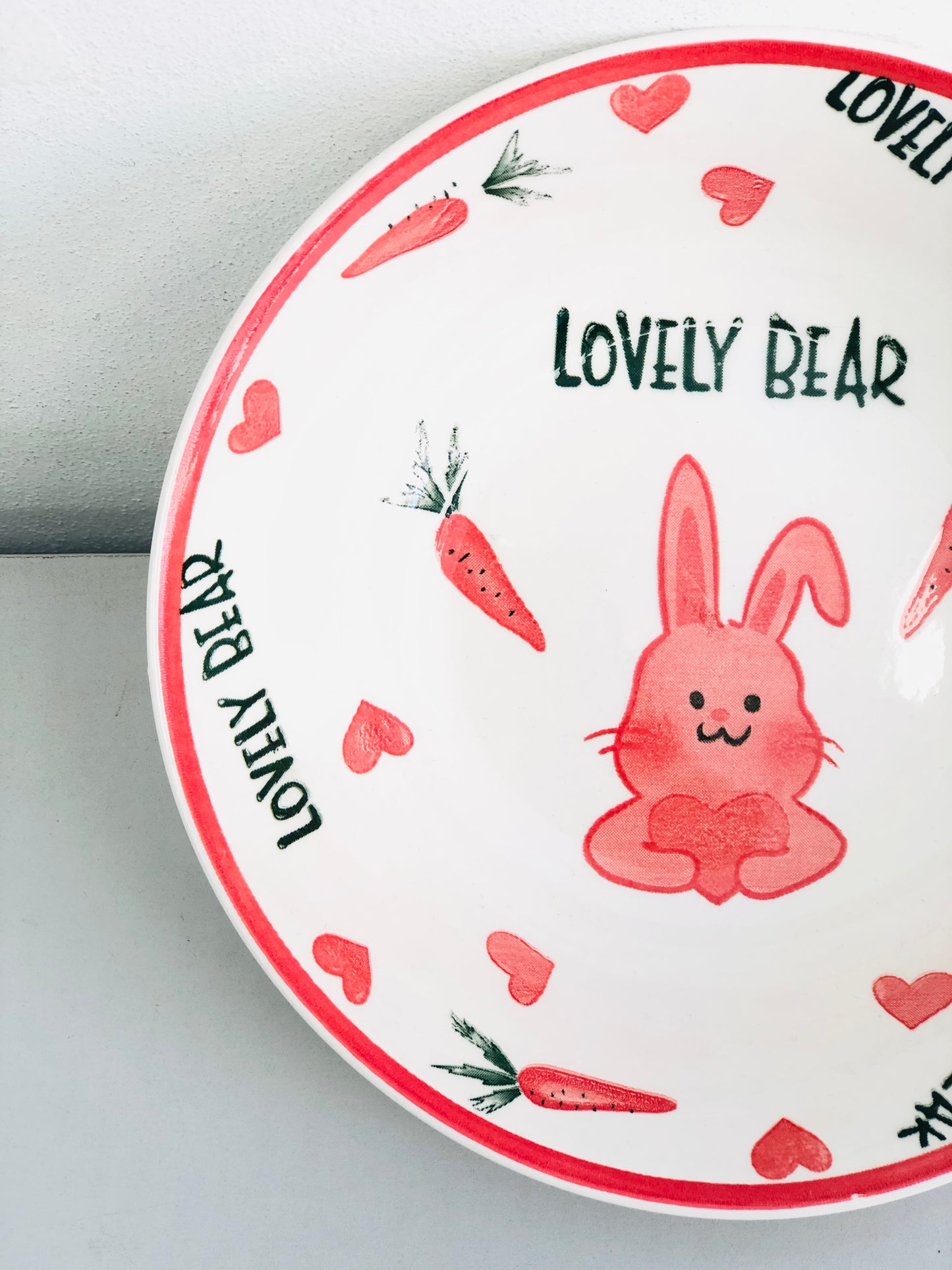 Ceramic dish with rabbit