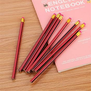 Package of 8 red pencils