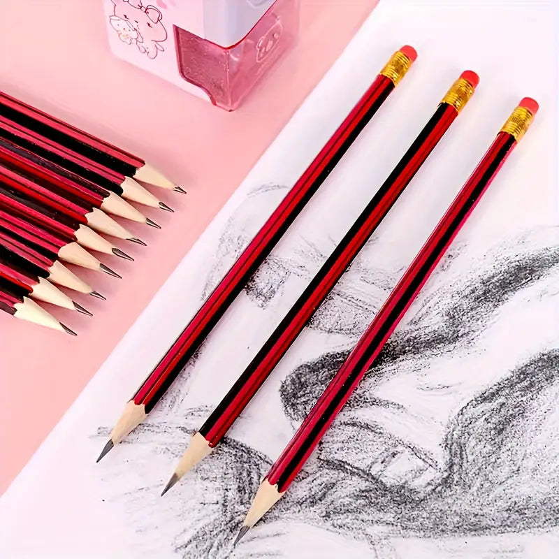 Package of 8 red pencils