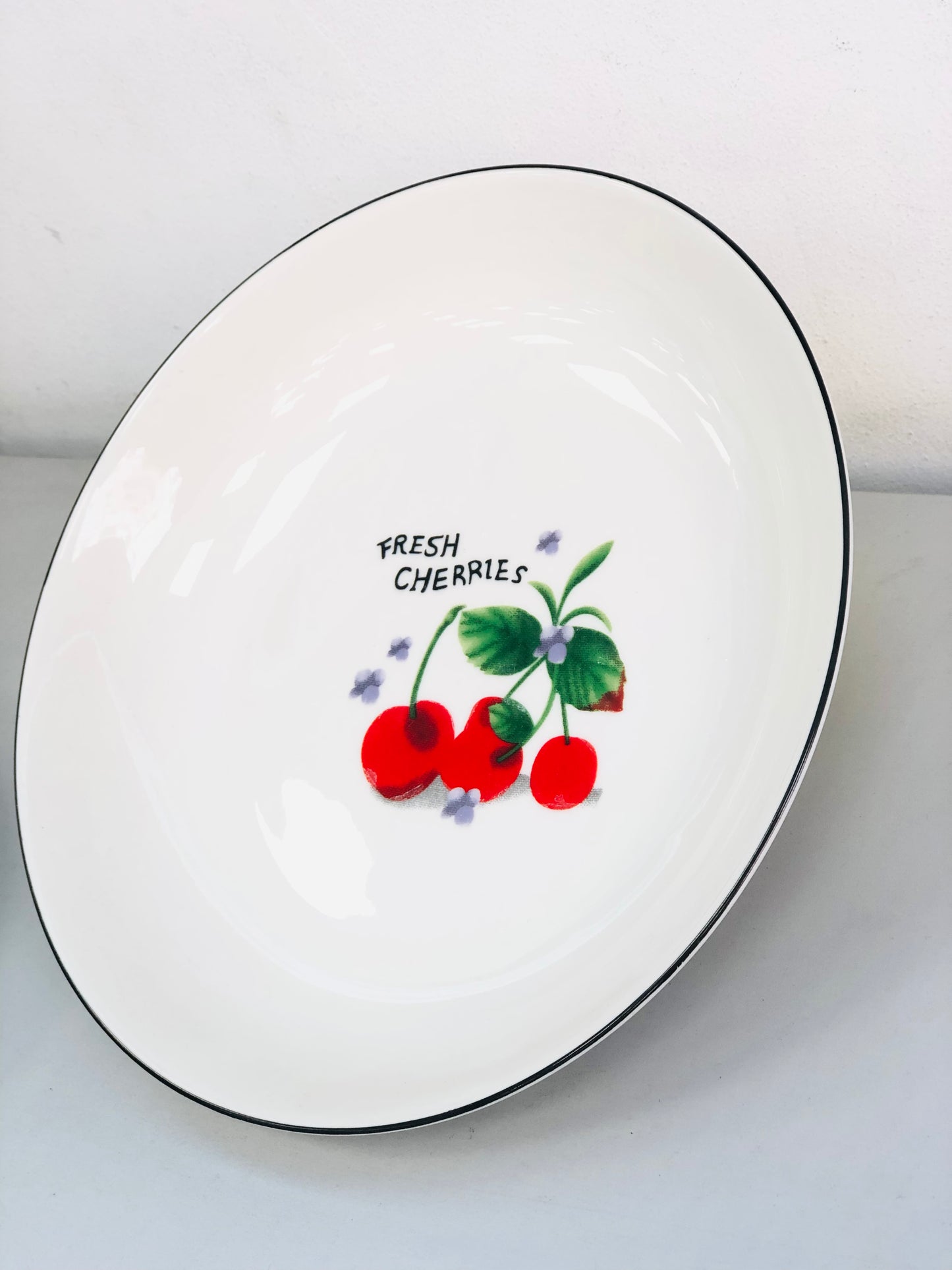 Cherry flat ceramic plate