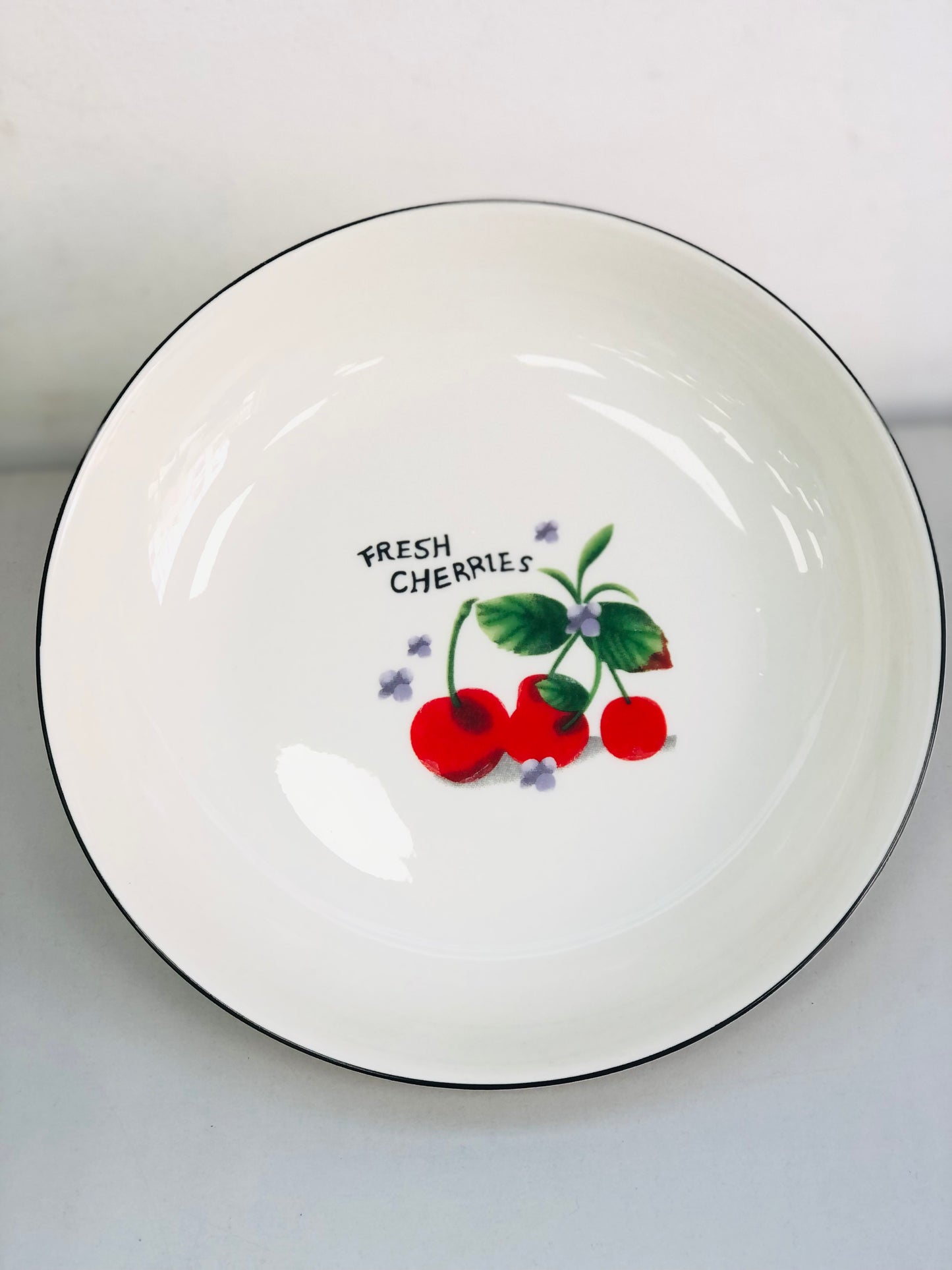 Cherry flat ceramic plate