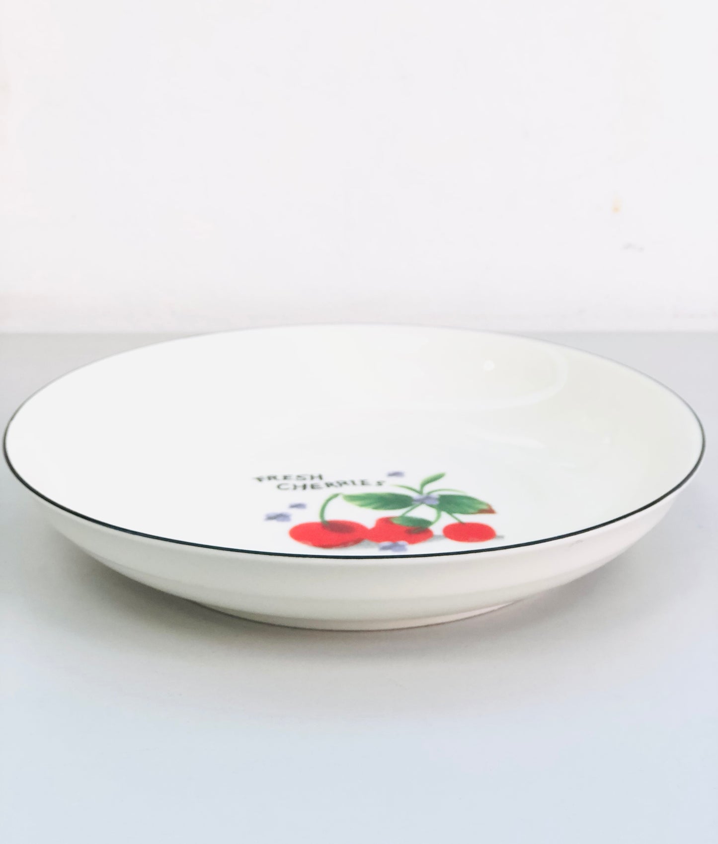 Cherry flat ceramic plate