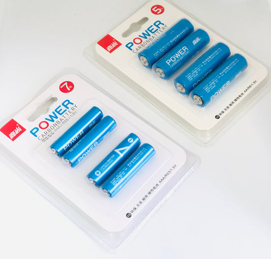 4 blue 1.5 volt batteries