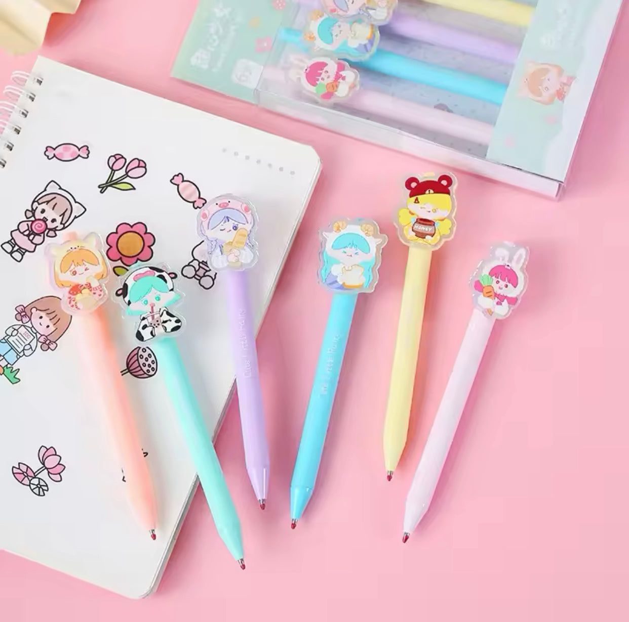 قلم حبر اسود شكل فتيات