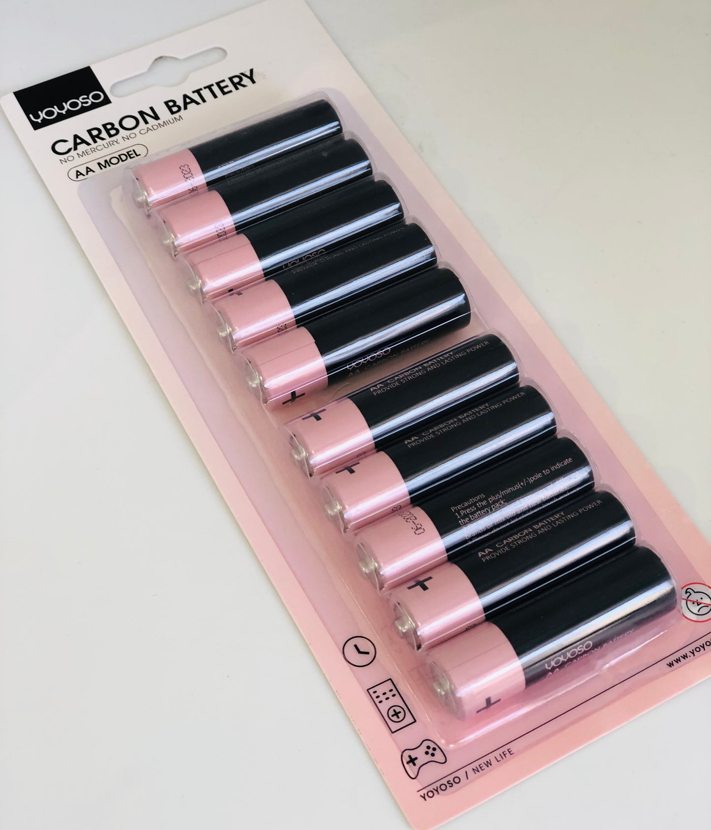 10 pink Yoyoso carbon batteries