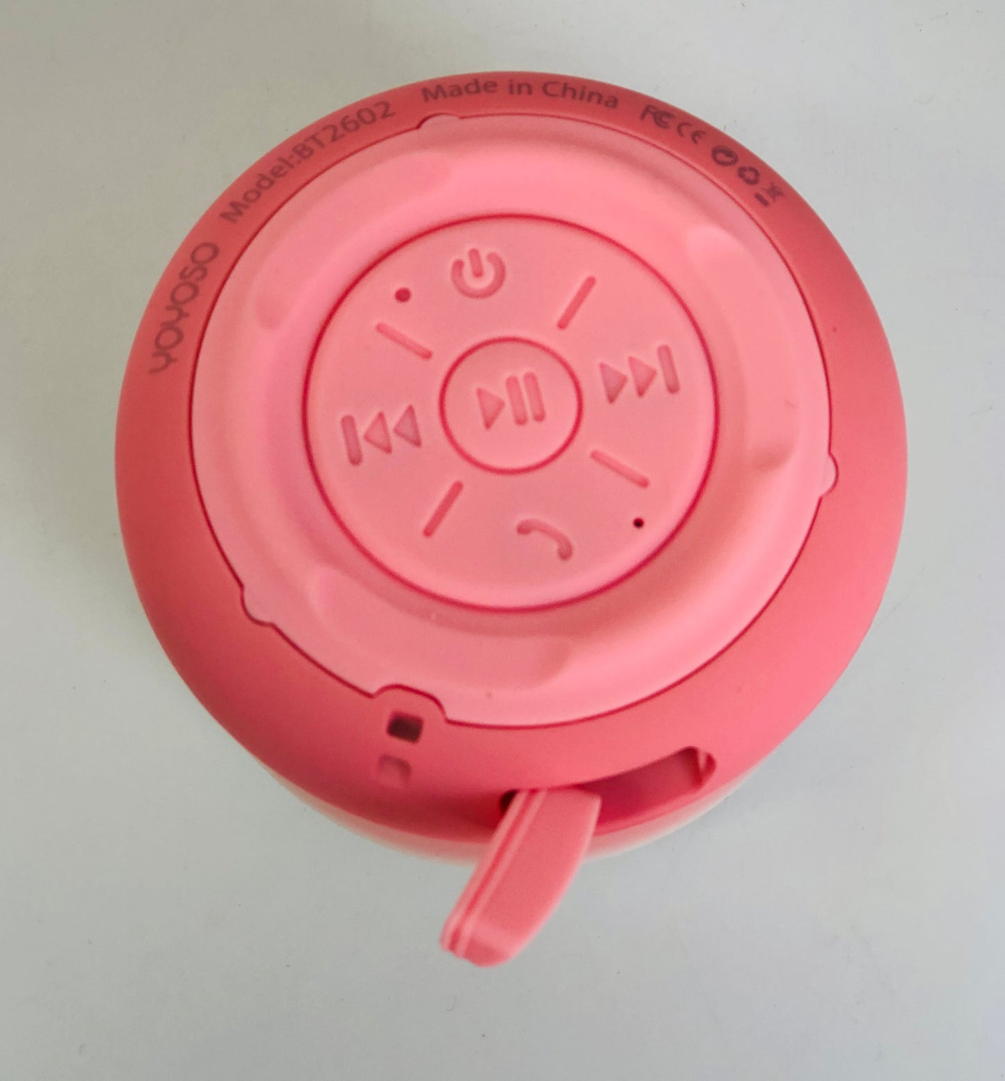 Pink and white wireless speaker