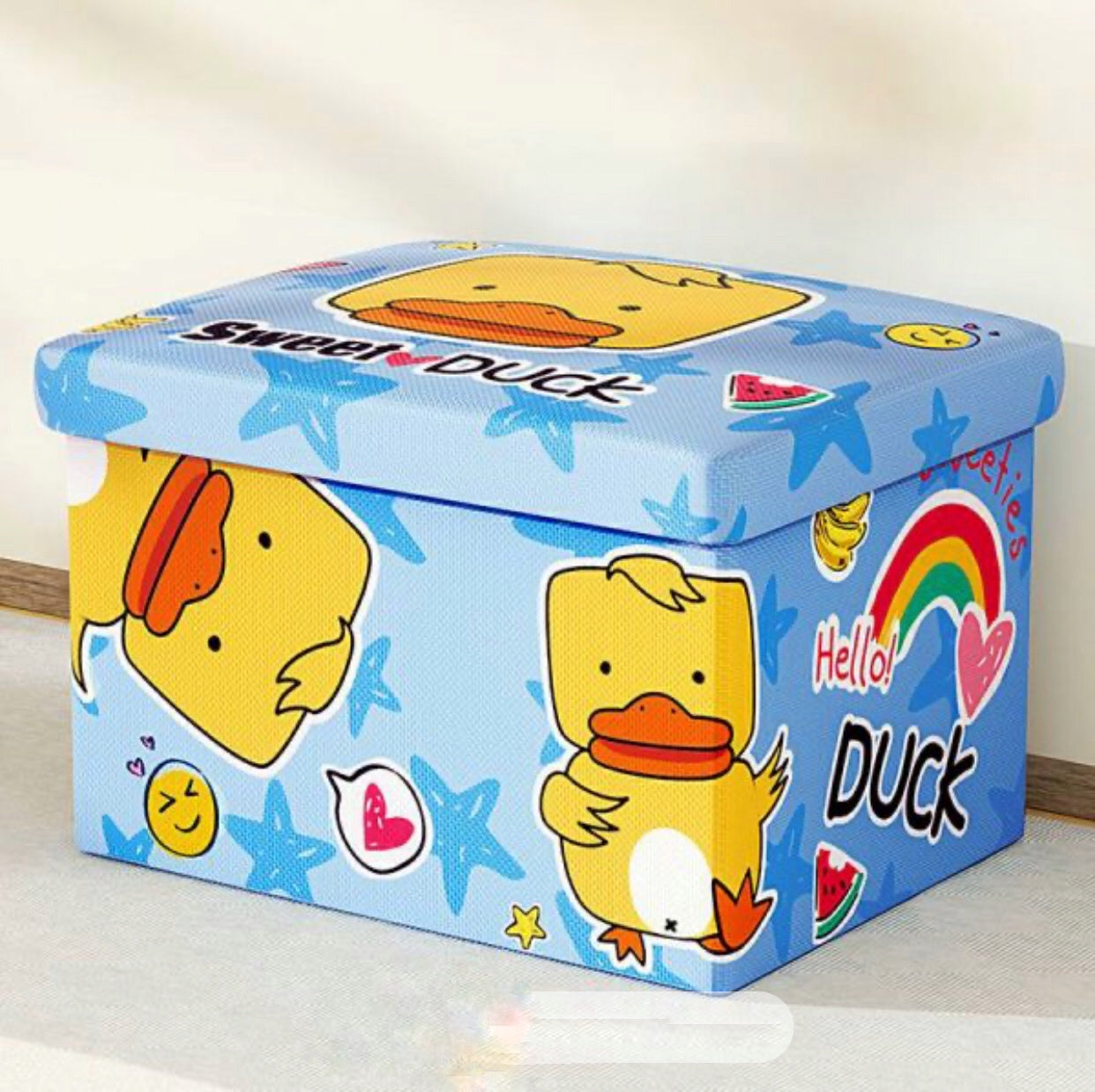Large size multi-use duck fabric organizer with wood lid