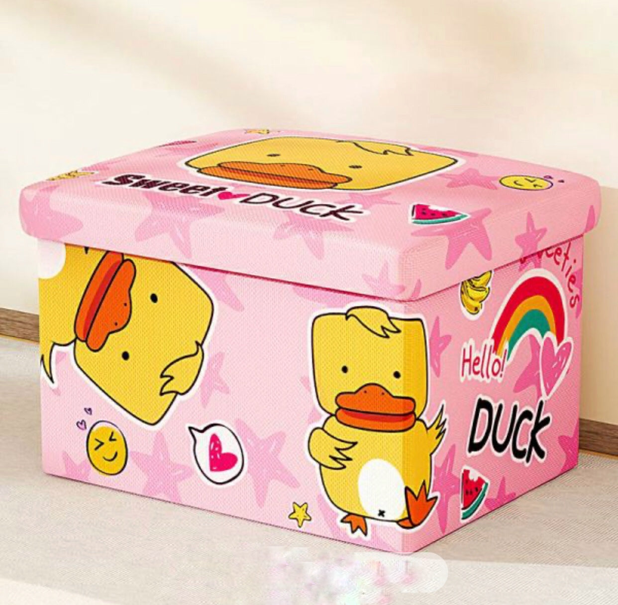 Large size multi-use duck fabric organizer with wood lid