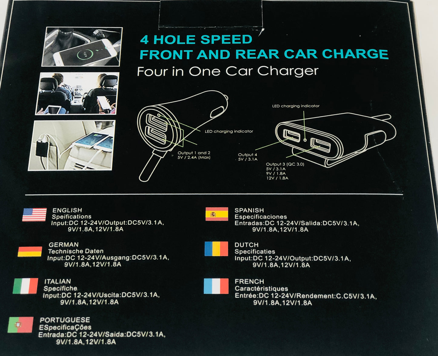 Three-in-one car charger