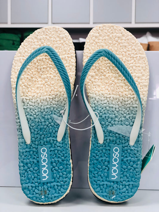 Blue and beige wavy toe sandal