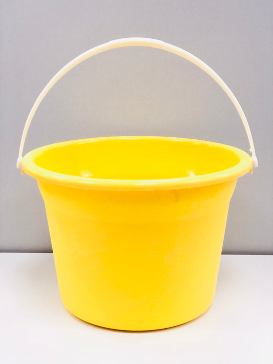 Colorful plastic bucket with handle