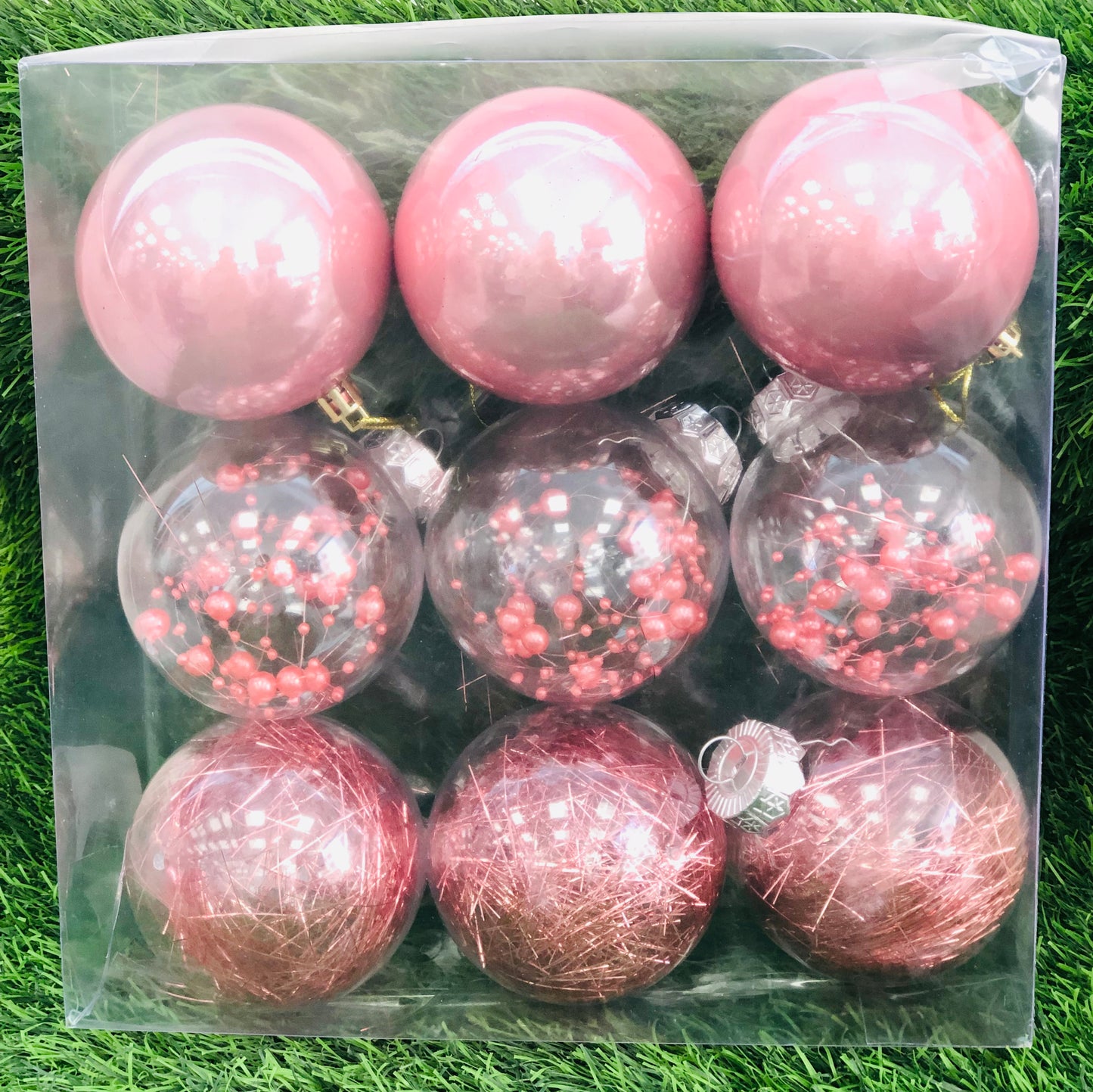 9 colored decorative balls