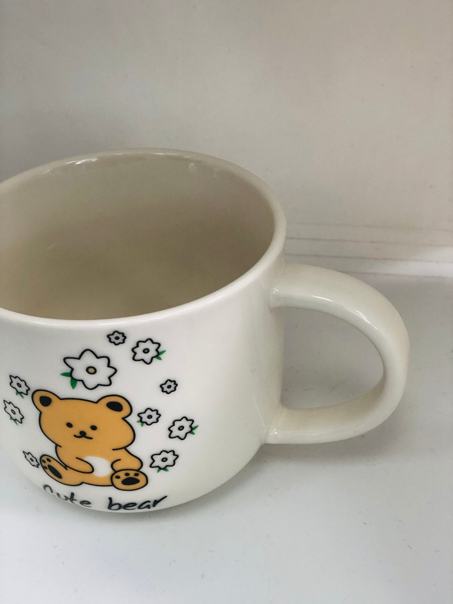 Cute bear white ceramic mug