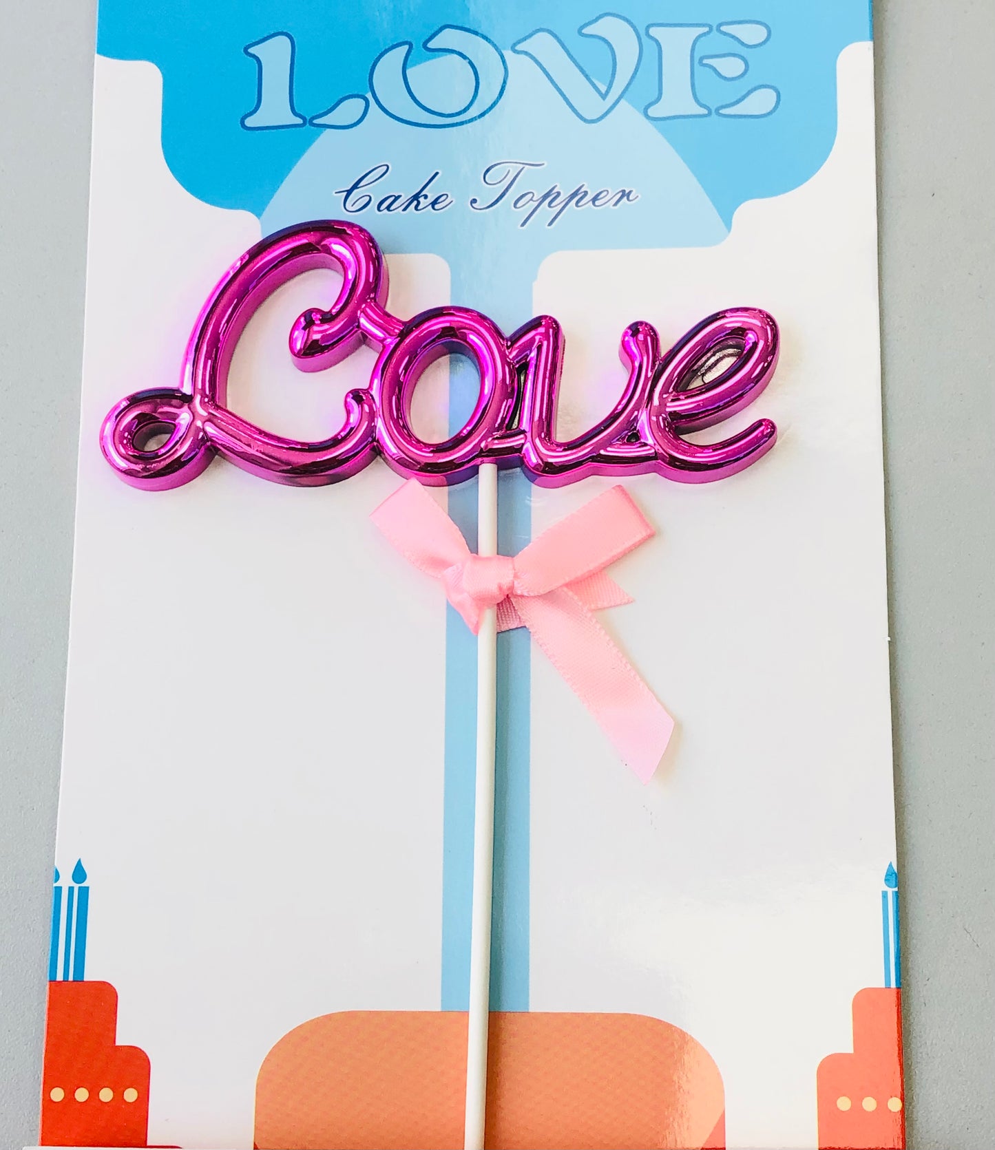 Plastic cake love word