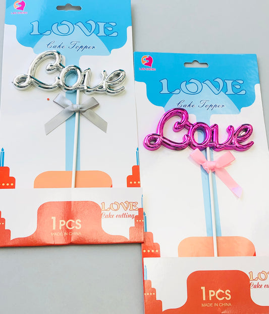 Plastic cake love word