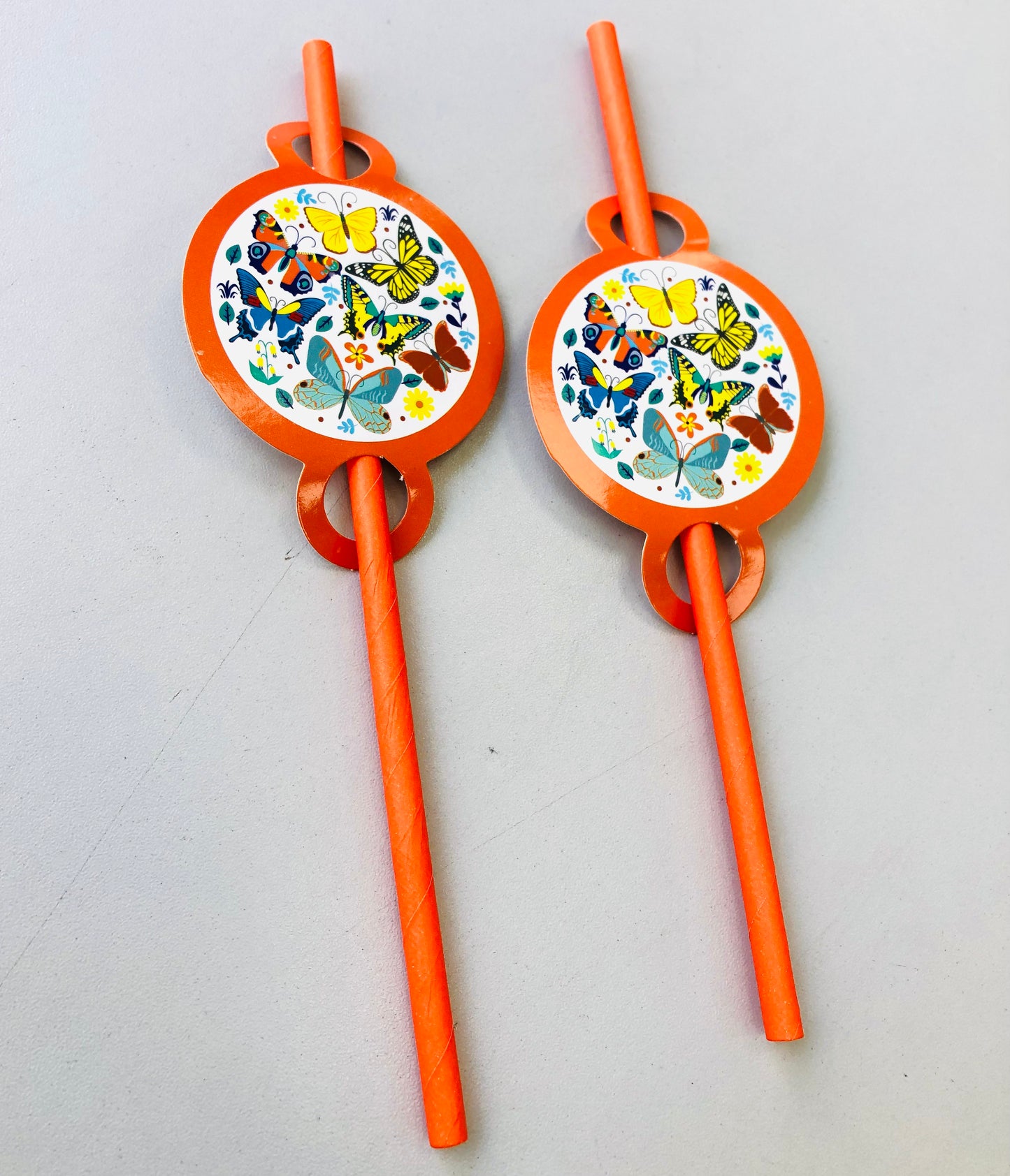 Butterfly cardboard lollipops, 10 pieces