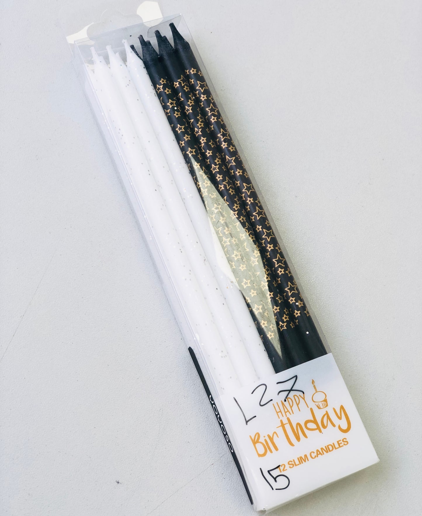 12 candles, 13 cm long
